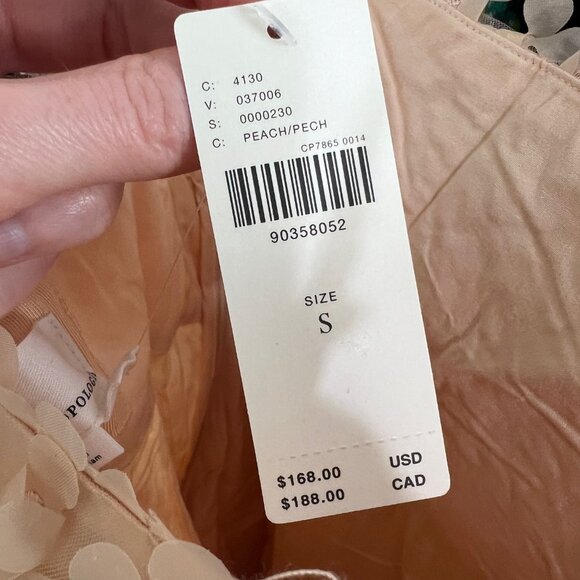 NWT $168 Anthropologie 3D Floral Peach Mini Dress Pockets Small mc - Picture 6 of 6